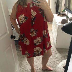 Red Floral Sun Dress